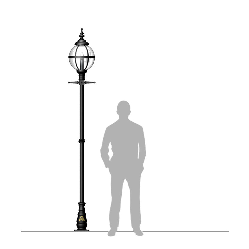 Victorian globe lamp post in cast iron 2.7m (H206)