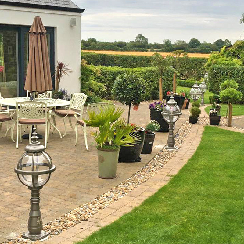 Victorian globe pedestal light in cast iron 1.1m (H208)