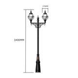 Victorian style globe lamp post double headed in cast iron 3.4m (H232)