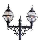 Victorian style globe lamp post double headed in cast iron 3.4m (H232)