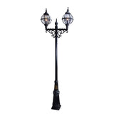 Victorian style globe lamp post double headed in cast iron 3.4m (H232)