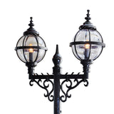 Victorian style globe lamp post double headed in cast iron 3.4m (H232)