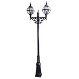 Victorian style globe lamp post double headed in cast iron 3.4m (H232)