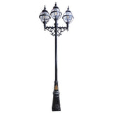 Victorian style globe lamp post triple headed in cast iron 3.6m (H233)