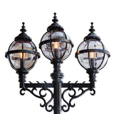 Victorian style globe lamp post triple headed in cast iron 3.6m (H233)