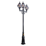 Victorian style globe lamp post triple headed in cast iron 3.6m (H233)