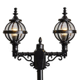 Victorian style globe lamp post double headed in cast iron 2.47m (H236)