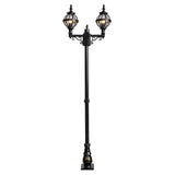 Victorian style globe lamp post double headed in cast iron 2.47m (H236)