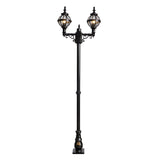 Victorian style globe lamp post double headed in cast iron 2.47m (H236)