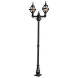 Victorian style globe lamp post double headed in cast iron 2.47m (H236)