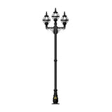 Victorian style globe lamp post triple headed in cast iron 2.6m (H237)