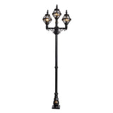 Victorian style globe lamp post triple headed in cast iron 2.6m (H237)
