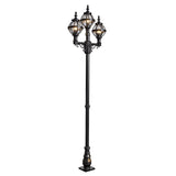Victorian style globe lamp post triple headed in cast iron 2.6m (H237)