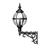 Victorian globe wall light in cast iron with decorative arm 1.05m (H241)