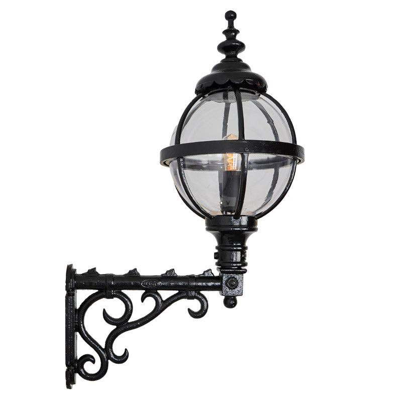 Victorian globe wall light in cast iron with decorative arm 1.05m (H241)