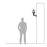 Victorian globe wall light in cast iron with decorative arm 0.59m (H243)