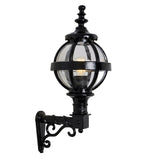 Victorian globe wall light in cast iron with decorative arm 0.59m (H243)