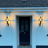 Victorian globe wall light in cast iron with decorative arm 0.59m (H243)