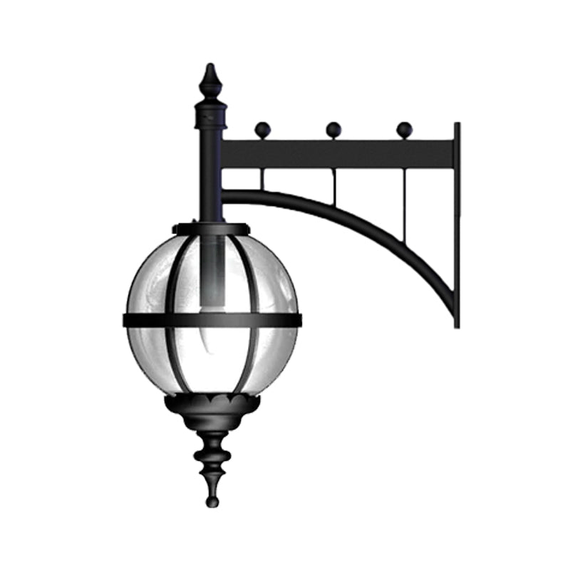 Victorian downturned globe wall light in cast iron 0.7m (H245)