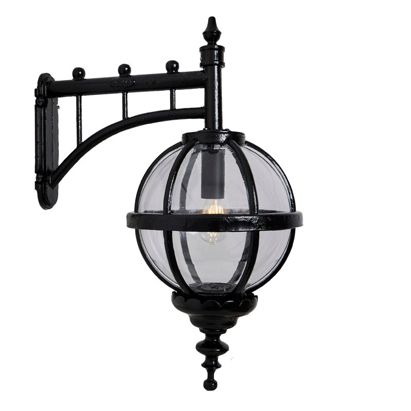 Victorian downturned globe wall light in cast iron 0.7m (H245)