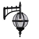 Victorian downturned globe wall light in cast iron 0.7m (H245)