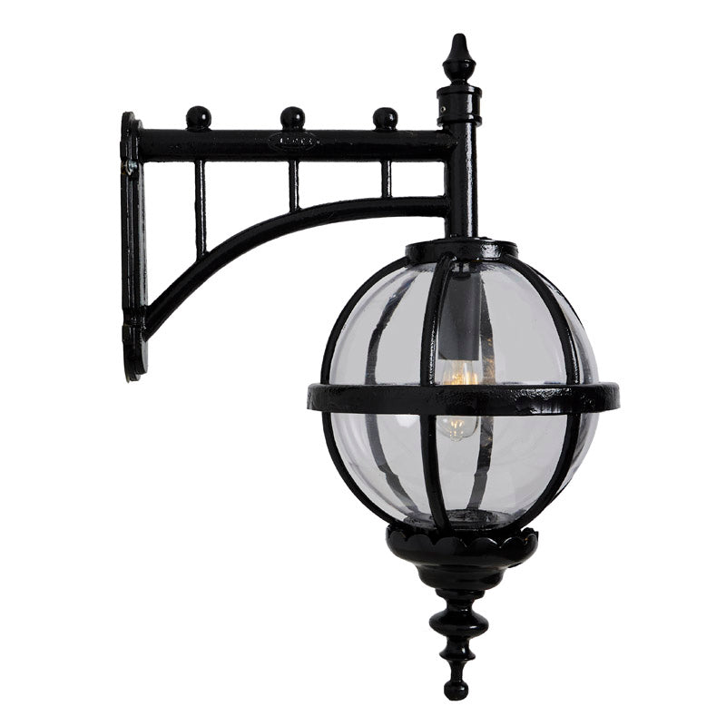 Victorian downturned globe wall light in cast iron 0.7m (H245)
