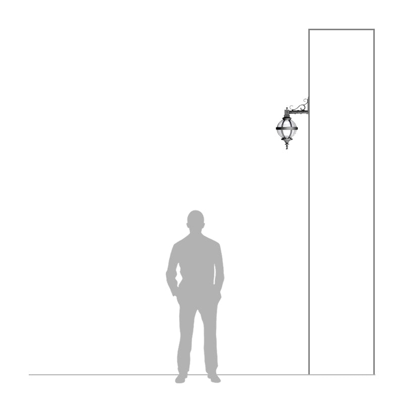 Victorian downturned globe wall light 0.59m (H246)