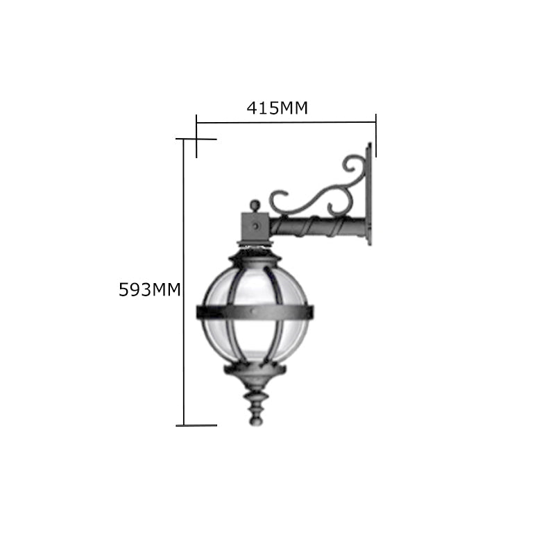 Victorian downturned globe wall light 0.59m (H246)