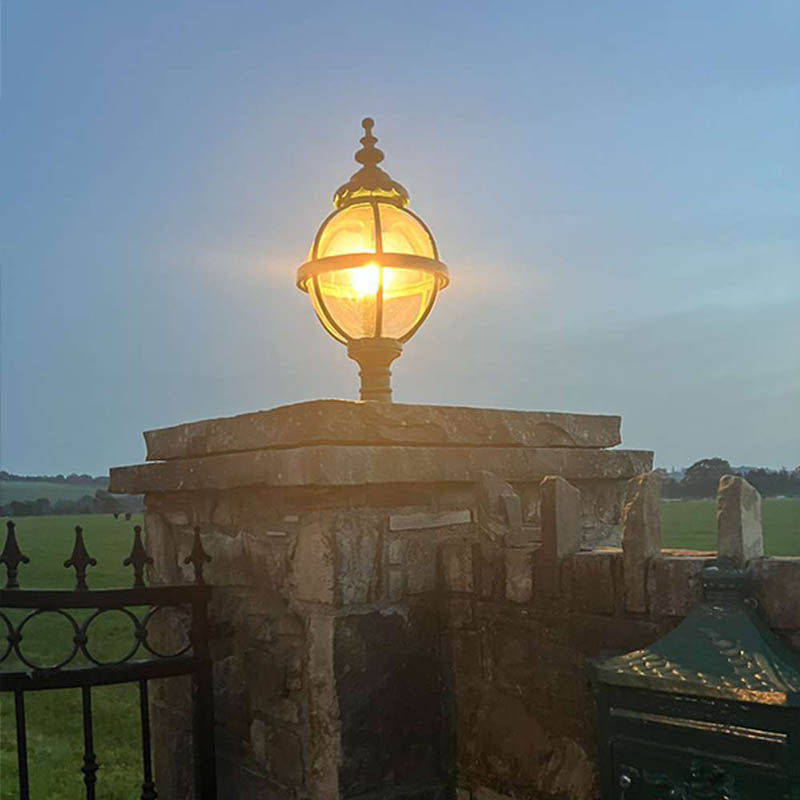 Victorian globe pier light in cast iron for flat pier caps 0.79m (H251)