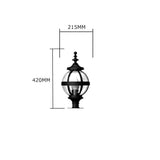 Victorian globe pier light in cast iron for narrow pier caps 0.42m (H254)