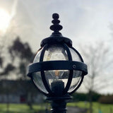 Victorian globe pier light in cast iron for flat pier caps 0.48m (H252)