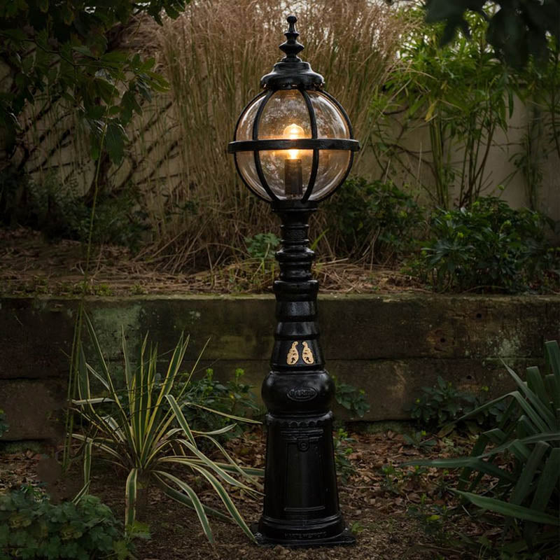 Victorian style globe pedestal light in cast iron 1.59m (H2813)