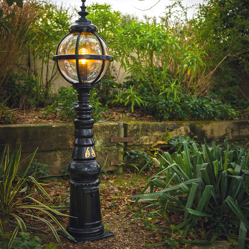 Victorian style globe pedestal light in cast iron 1.59m (H2813)