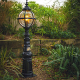 Victorian style globe pedestal light in cast iron 1.59m (H2813)