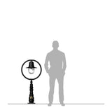 Classic railway style pedestal light in cast iron and steel 1.21m (H308)