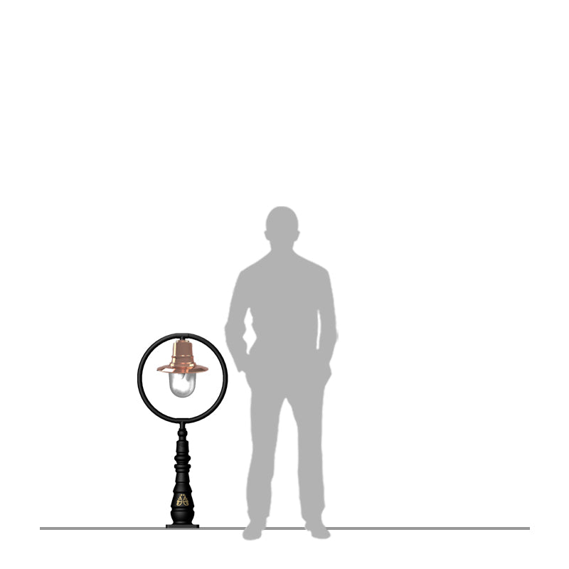 Copper railway style pedestal light in cast iron 1.21m (H308C)