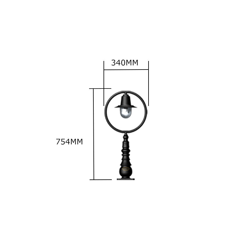 Copper railway style pedestal light in cast iron 0.75m (H309C)