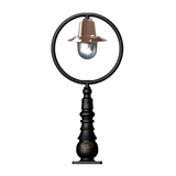 Copper railway style pedestal light in cast iron 0.75m (H309C)