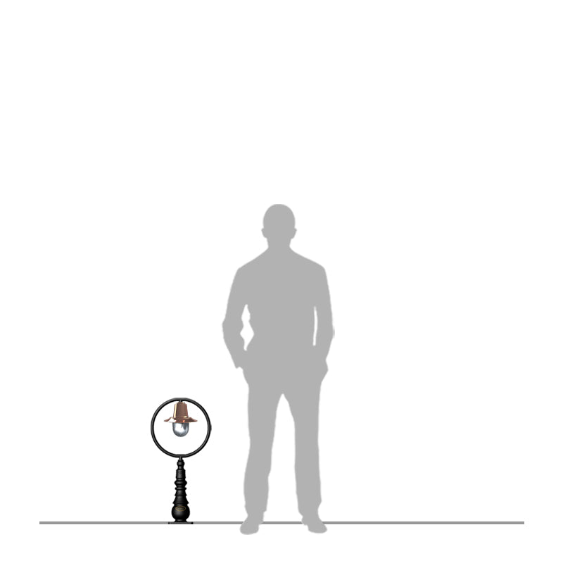 Copper railway style pedestal light in cast iron 0.75m (H309C)