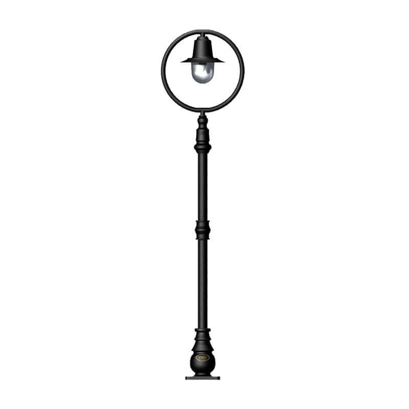 Classic railway style lamp post in cast iron and steel 1.49m (H314)