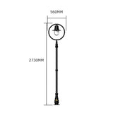 Copper railway style lamp post in cast iron and steel 2.73m (H316C)