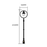 Copper railway style lamp post in cast iron and steel 2.43m (H317C)