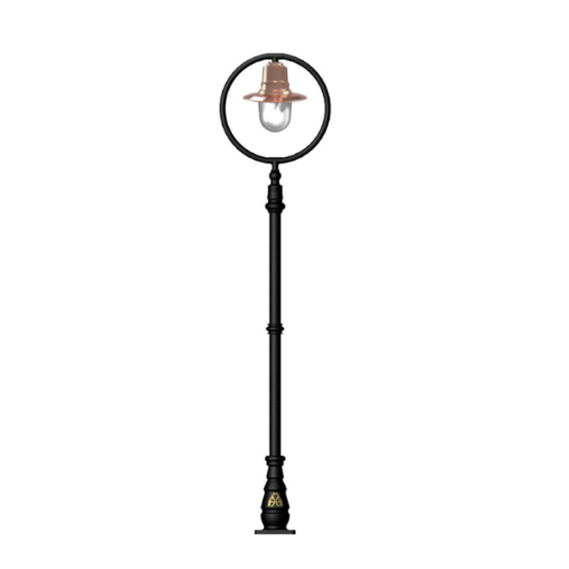 Copper railway style lamp post in cast iron and steel 2.43m (H317C)