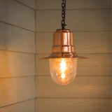 Copper railway style hanging light with chain 0.33m (H322C)