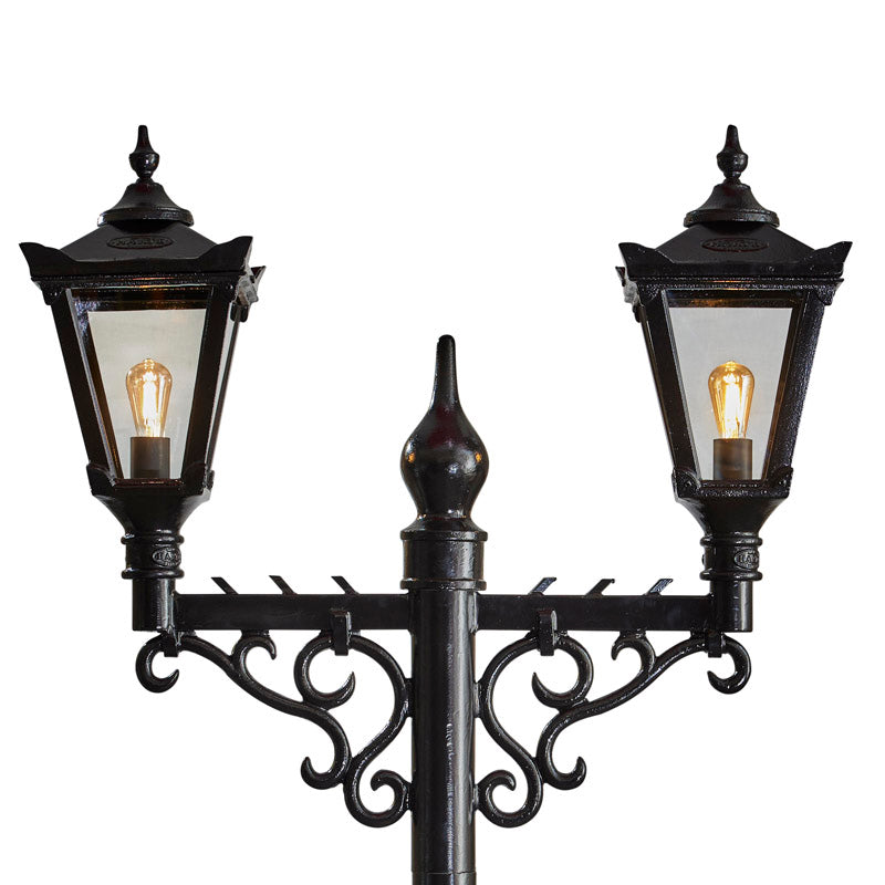 Victorian style large double headed lamp post 3.3m (H032)
