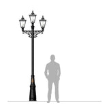 Victorian style large triple headed lamp post 3.5m (H033)