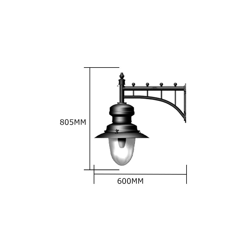 Large classical railway style wall light 0.8m (H340)