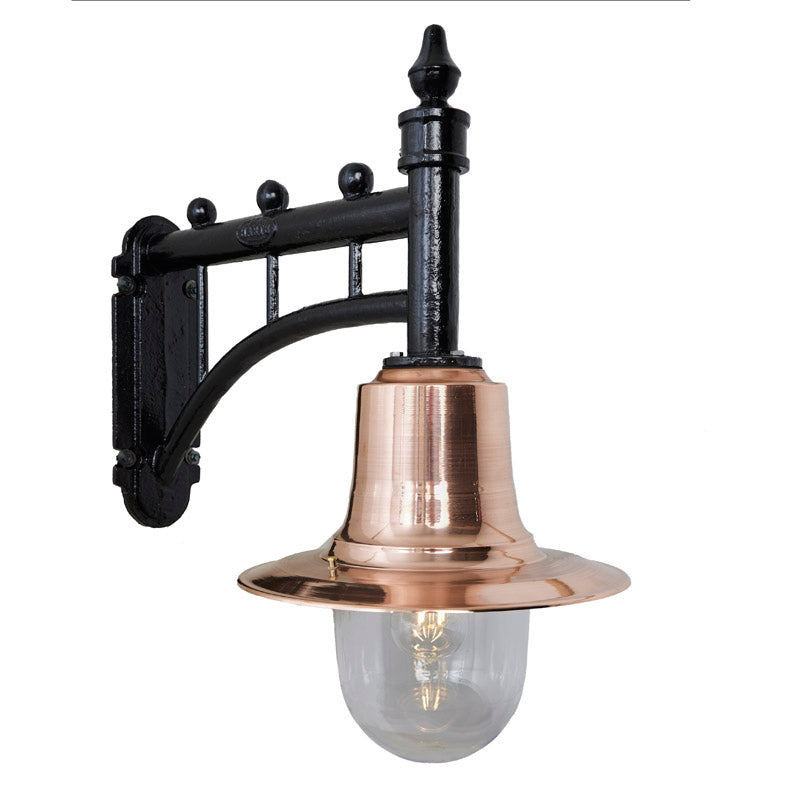 Copper railway style wall light in cast iron and steel 0.62m (H341C)