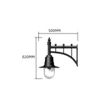 Classic railway style wall light in cast iron and steel 0.62m (H341)