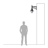 Classic railway style wall light in cast iron and steel 0.62m (H341)